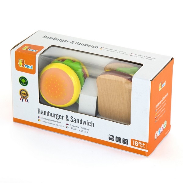 Hamburger en Sandwich set- 11 delig - Viga Toys