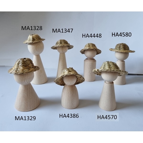 Hoedjes stro 5cm per 12 stuks