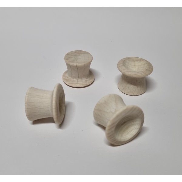 Hoge hoed - 24 x 20 mm - beuken gebleekt