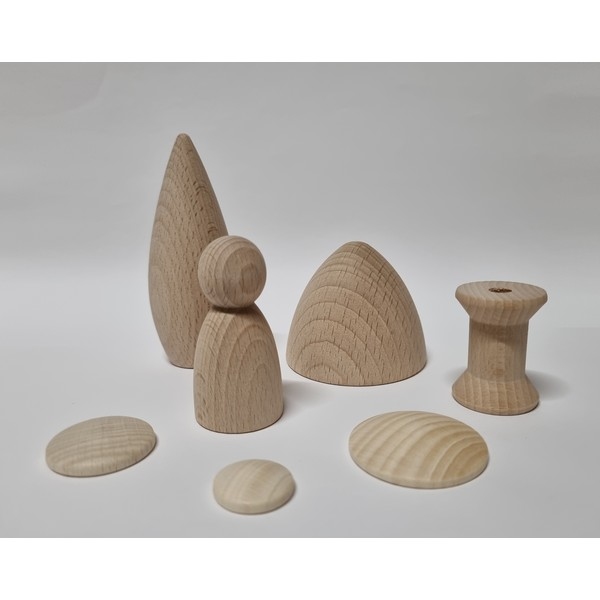 Houten Kegel - Cone 60 x 50 mm, nog 67 x !!