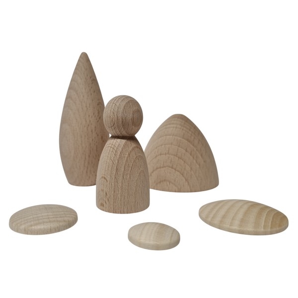 Houten Kegel - Cone 60 x 50 mm, nog 67 x !!