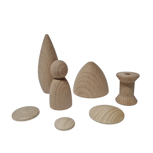 Houten Kegel - Cone 60 x 50 mm, nog 67 x !!