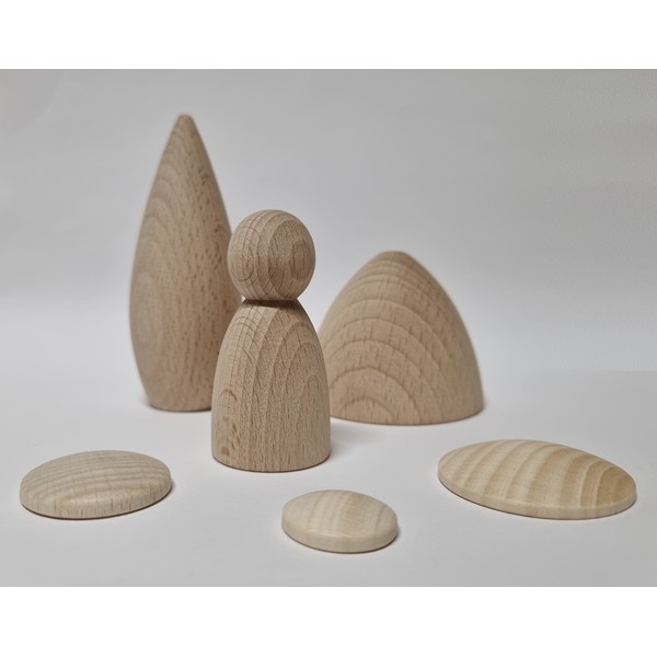 Houten Kegel - Cone 60x50 mm- beukenhout onbehandeld