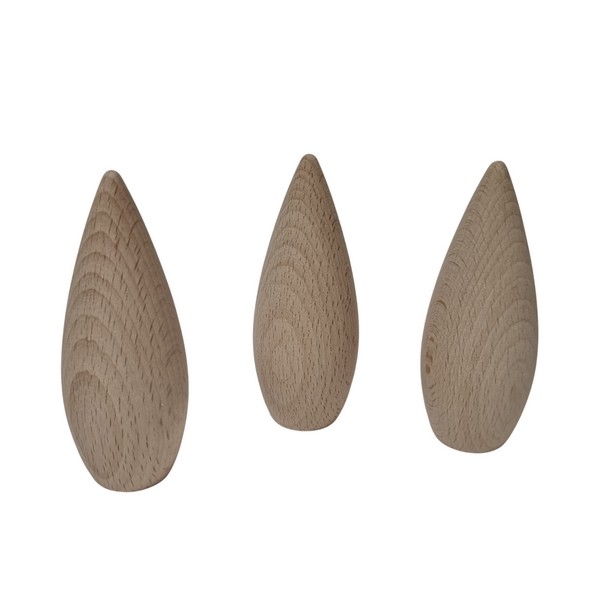 Houten Kegel - Olijfvormig 91x36 mm- beukenhout onbehandeld