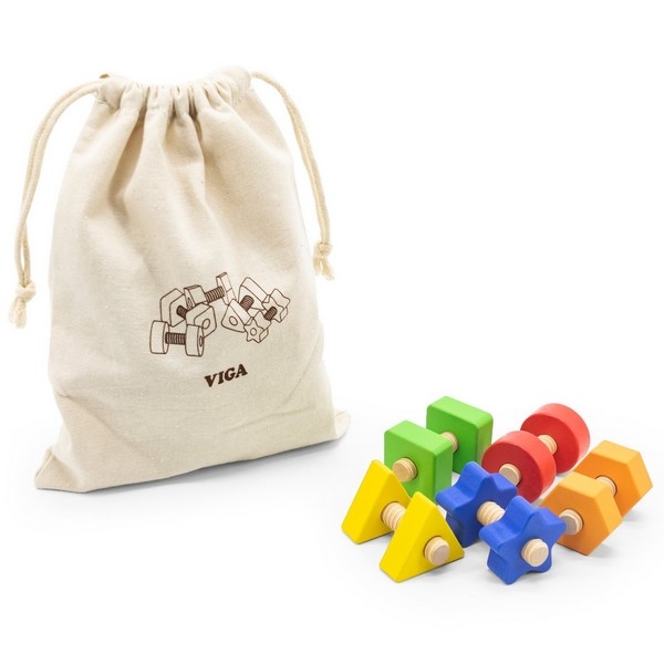 Houten Moeren- en Boutenset - 40 Stuks - Viga Toys®