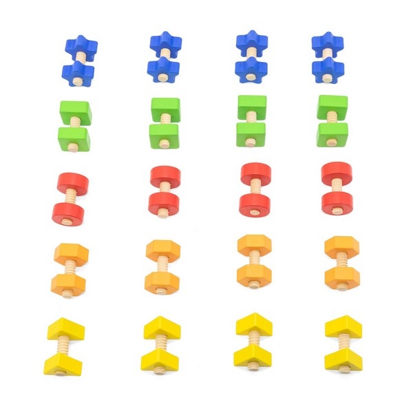 Houten Moeren- en Boutenset - 40 Stuks - Viga Toys®