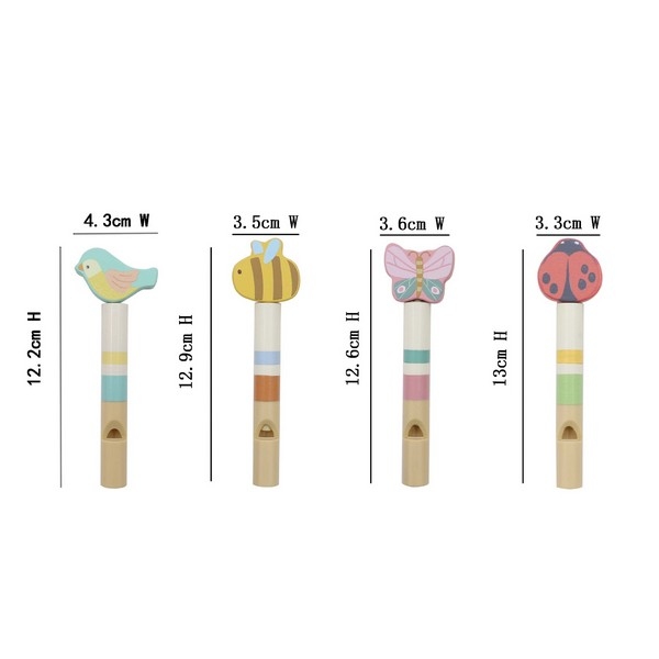Houten schuiffluit 4 assorti [4d/24DP]