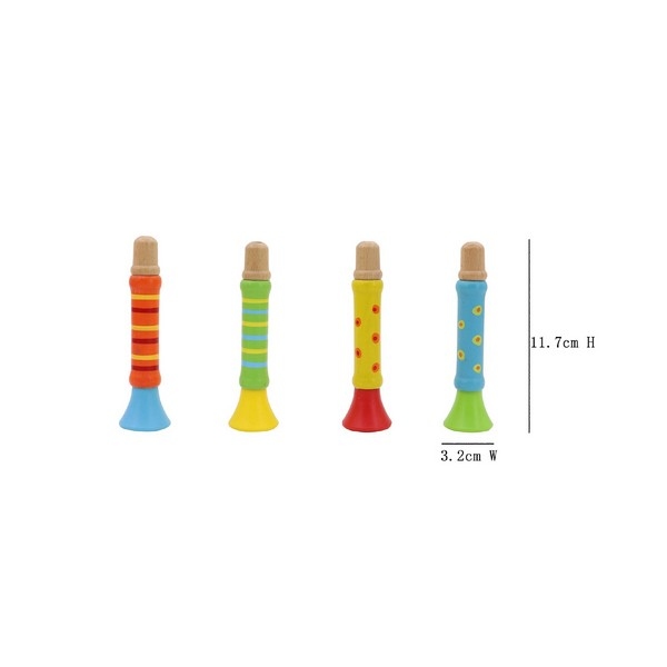 Houten Trompet 4 assorti (22359)