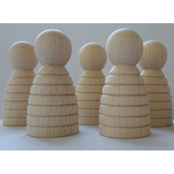 Kegelpoppetje - Bol 60x30 mm met ribbels (Bijtje)