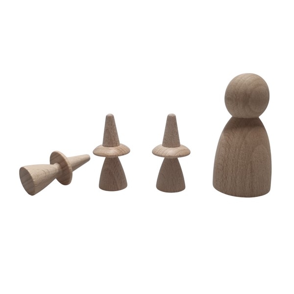Kegelpoppetje - Heks klein 40 x 16 mm