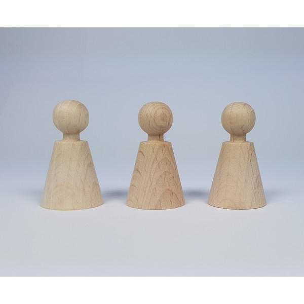 Kegelpoppetje - Kegelvorm 38x22 mm  -  met nekje