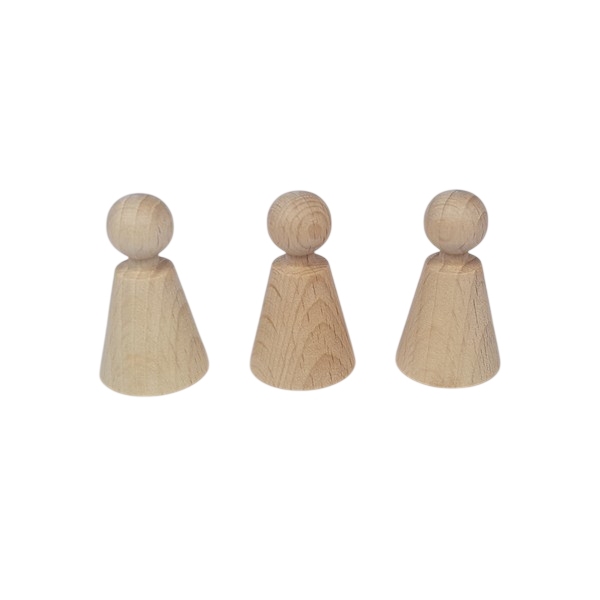 Kegelpoppetje - Kegelvorm 38x22 mm - met nekje