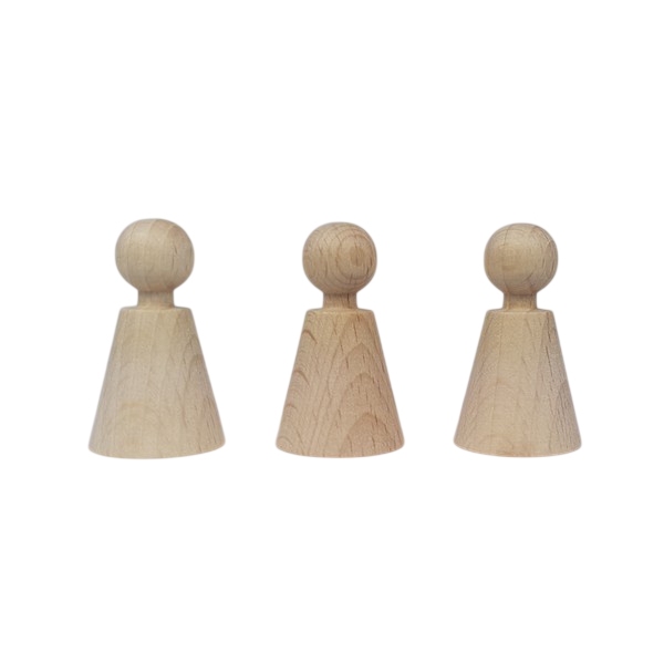 Kegelpoppetje - Kegelvorm 38x22 mm - met nekje