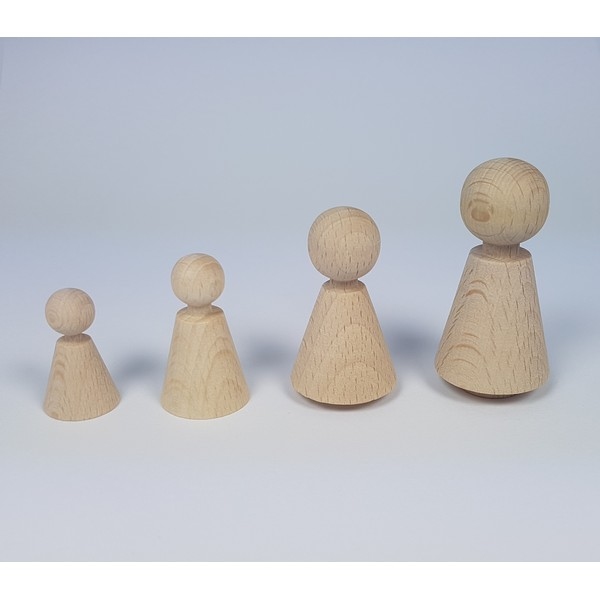Kegelpoppetje - Kegelvorm 60x30 mm -  met voetje en nekje