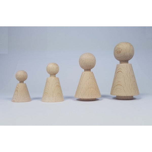 Kegelpoppetje - Kegelvorm 60x30 mm -  met voetje en nekje