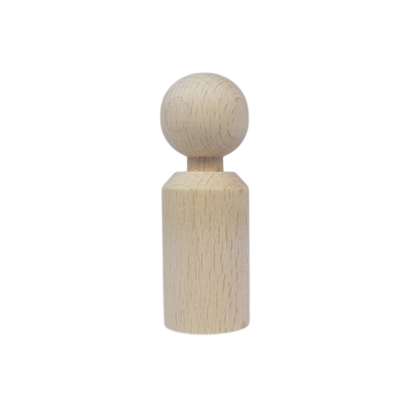 Kegelpoppetje - Recht 60x21 mm met nekje