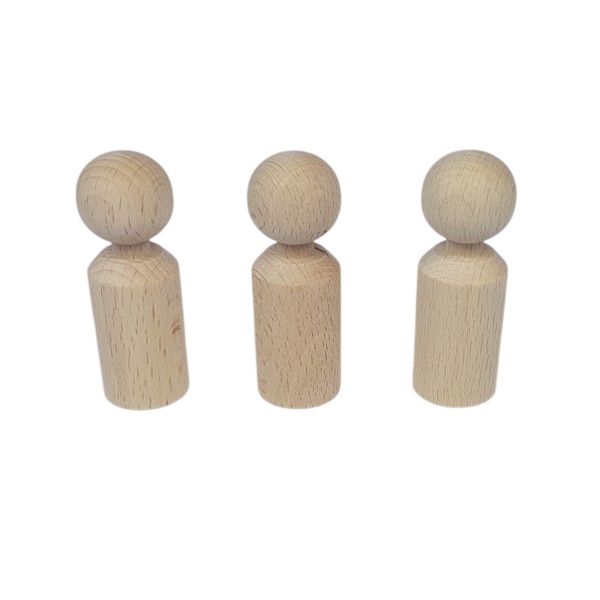 Kegelpoppetje - Recht 60x21 mm met nekje