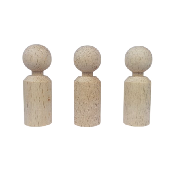 Kegelpoppetje - Recht 60x21 mm met nekje