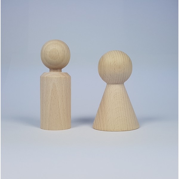 Kegelpoppetje - Recht 80x26 mm met nekje