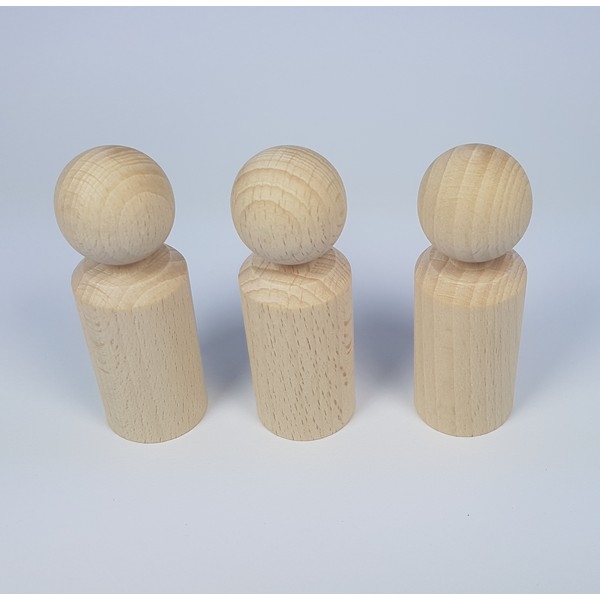 Kegelpoppetje - Recht 80x26 mm met nekje