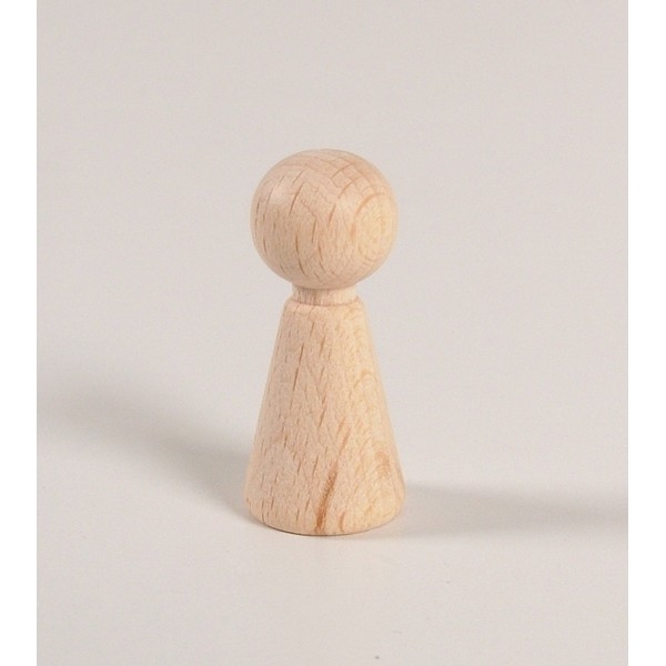 Kegelpoppetje - Taps 36x15 mm met nekje