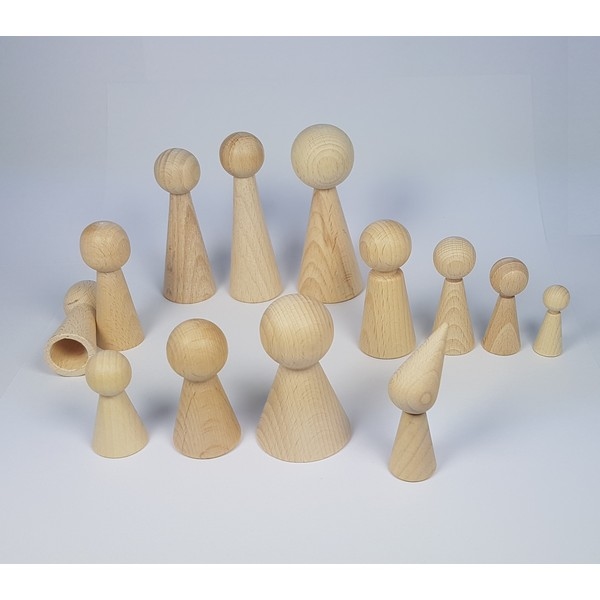 Kegelpoppetje - Taps 36x15 mm met nekje