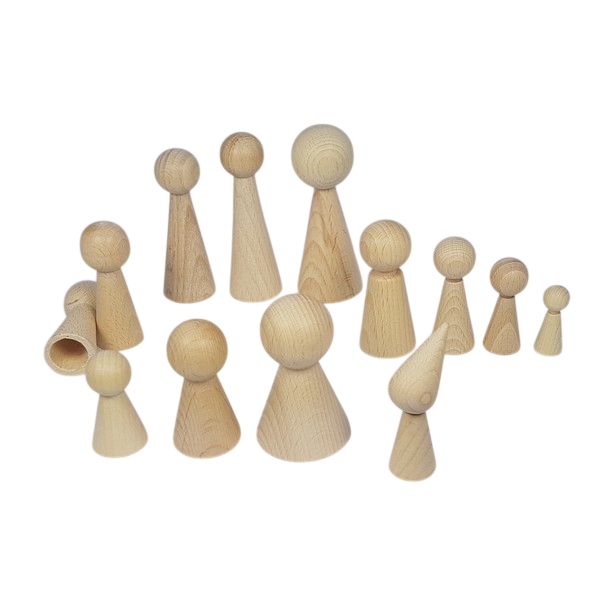 Kegelpoppetje - Taps 60x23 mm met nekje
