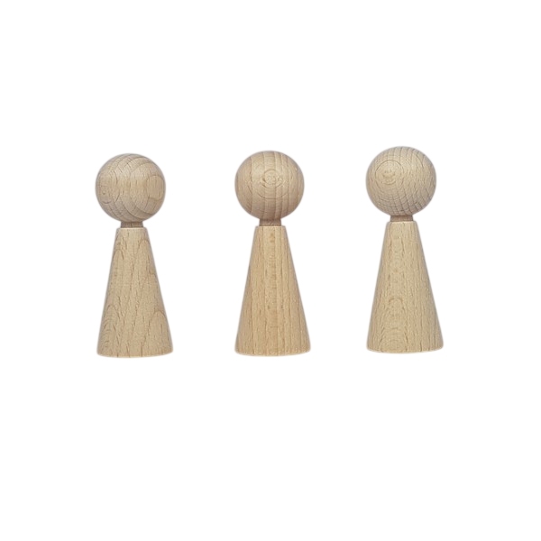 Kegelpoppetje - Taps 60x23 mm met nekje