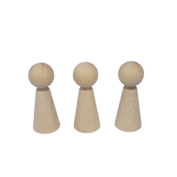 Kegelpoppetje - Taps 60x24 mm met nekje