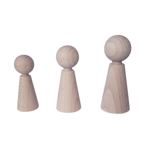 Kegelpoppetje - Taps 60x24 mm met nekje