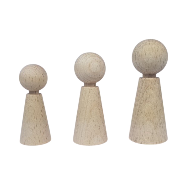 Kegelpoppetje - Taps 60x24 mm met nekje
