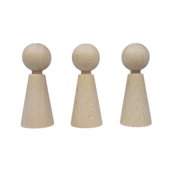 Kegelpoppetje - Taps 60x24 mm met nekje