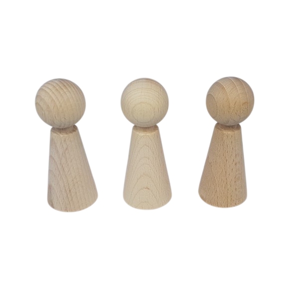 Kegelpoppetje - Taps 70x28 mm met nekje, uitverkocht