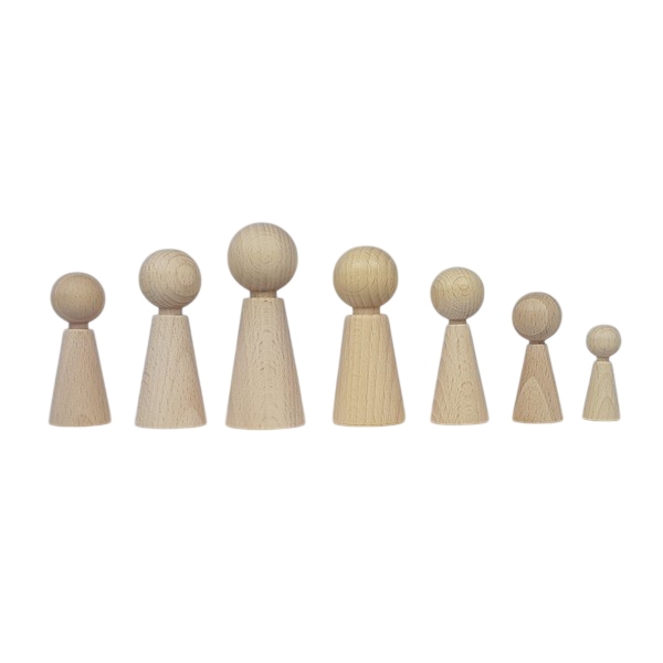 Kegelpoppetje - Taps 70x30 mm met nekje