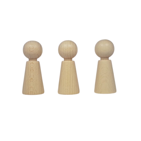Kegelpoppetje - Taps 70x30 mm met nekje