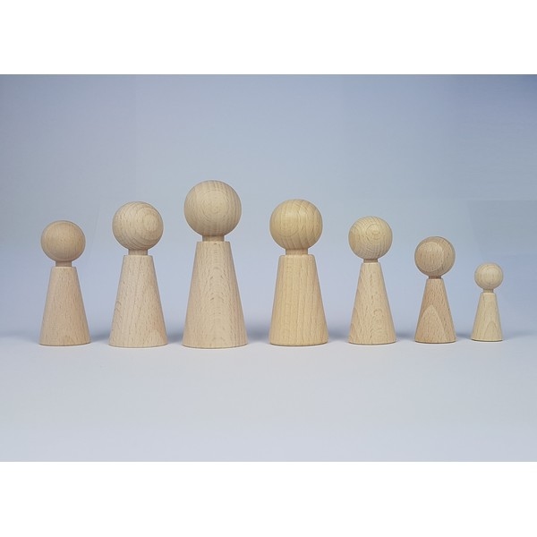 Kegelpoppetje - Taps 80x32 mm met nekje, Uitverkocht !! (in productie)