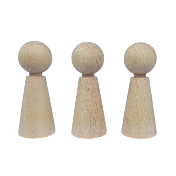 Kegelpoppetje - Taps 80x32 mm met nekje, uitverkocht