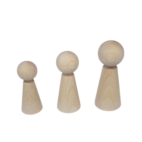 Kegelpoppetje - Taps 80x32 mm met nekje, uitverkocht