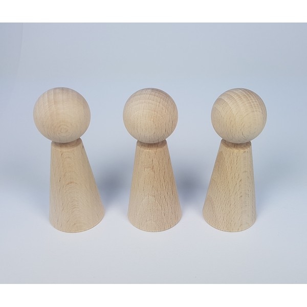 Kegelpoppetje - Taps 80x32 mm met nekje, uitverkocht