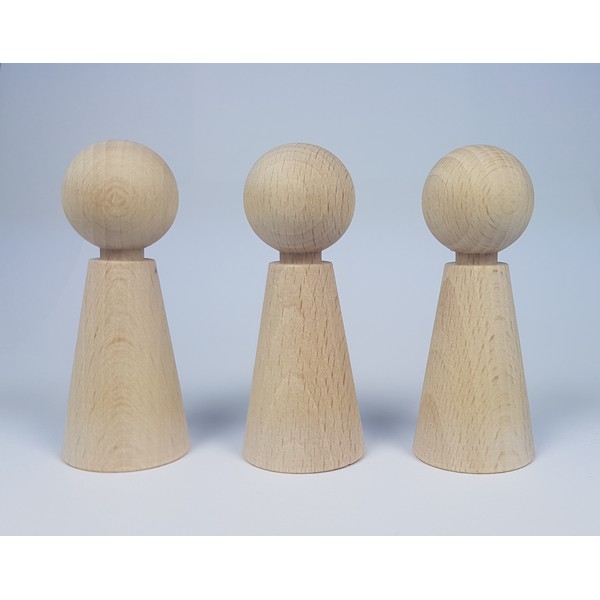 Kegelpoppetje - Taps 80x32 mm met nekje, uitverkocht