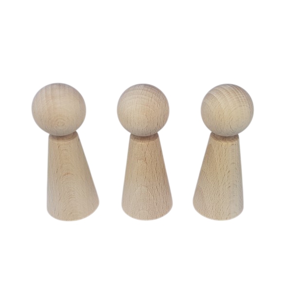 Kegelpoppetje - Taps 80x32 mm met nekje, uitverkocht
