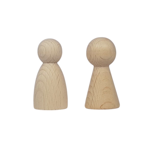 Kegelpoppetje - Taps Breed 60x31 mm