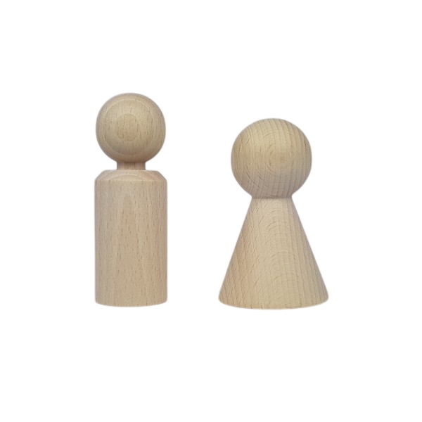 Kegelpoppetje - Taps Breed 70x42 mm