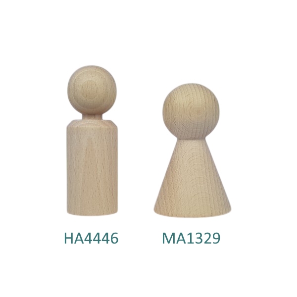 Kegelpoppetje - Taps Breed 70x42 mm