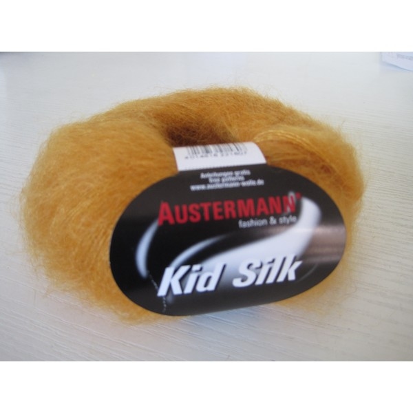 Kid Silk 25 gram / 225 mtr per bol - kleur 26 Donker Geel