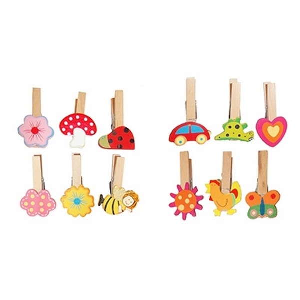 Knijper set 6 stuks - 5 cm - met auto (rechter setje)