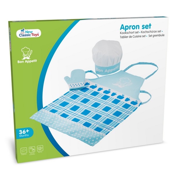 Kookschort set blauw - New Classic Toys, op=op