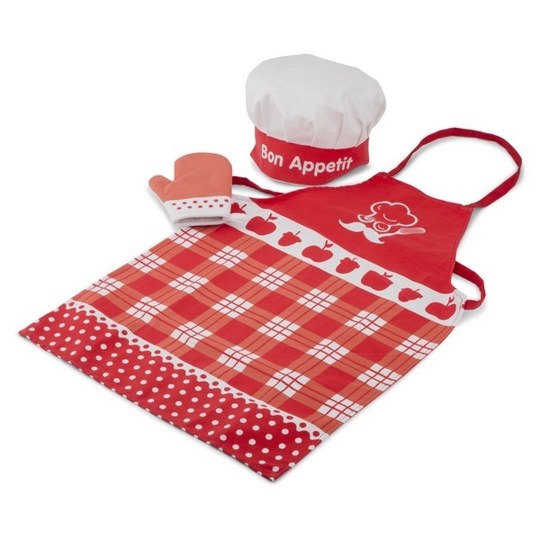 Kookschort set rood - New Classic Toys, nog 4x