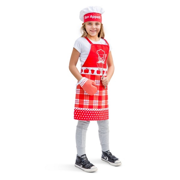 Kookschort set rood - New Classic Toys, nog 4x