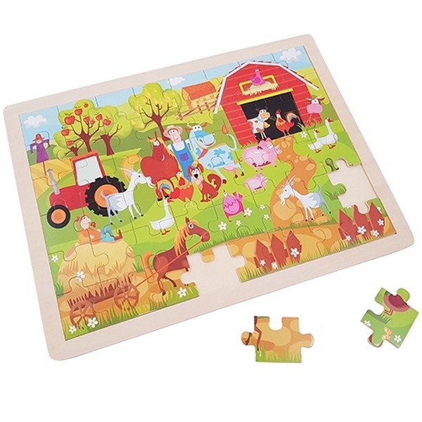 Legpuzzel Boerderij/Tractor groot 48 stukjes